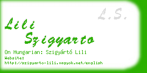 lili szigyarto business card