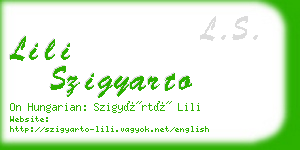 lili szigyarto business card